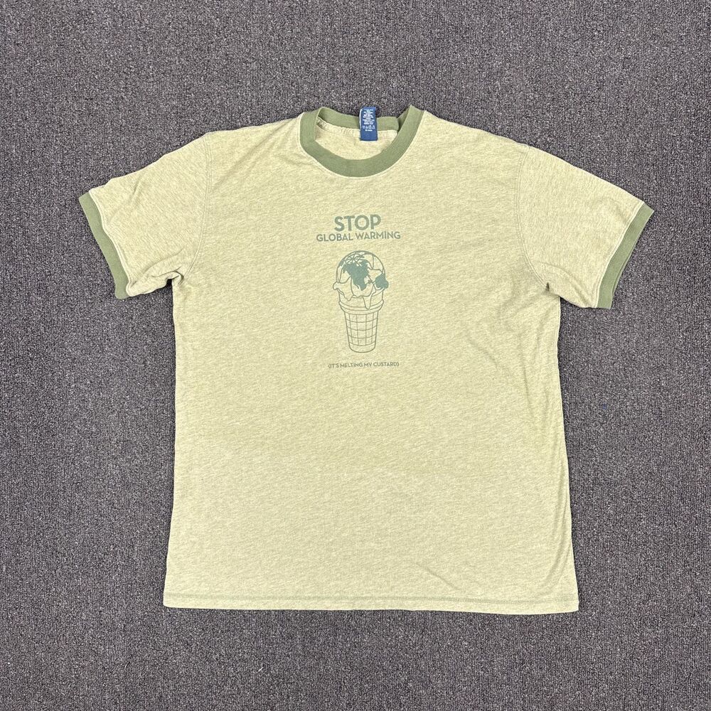 Shake Shack T Shirt Green Stop Global Warming Print Rare Adult Size Large